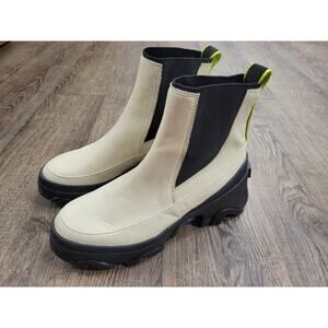 Sorel Women Brex Waterproof White Leather NL4303-191 Chelsea Boots Size 7.5
